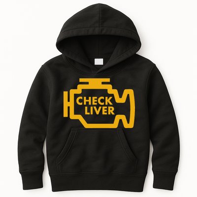 Check Liver Light Funny Drinking Kids Hoodie