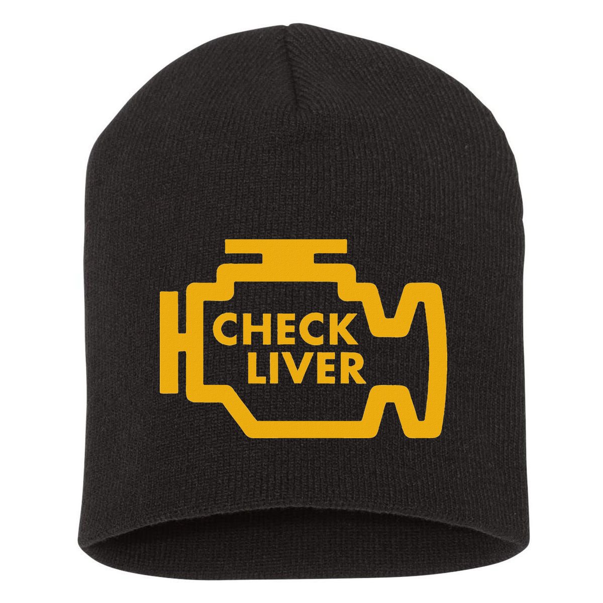Check Liver Light Funny Drinking Short Acrylic Beanie