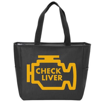 Check Liver Light Funny Drinking Zip Tote Bag