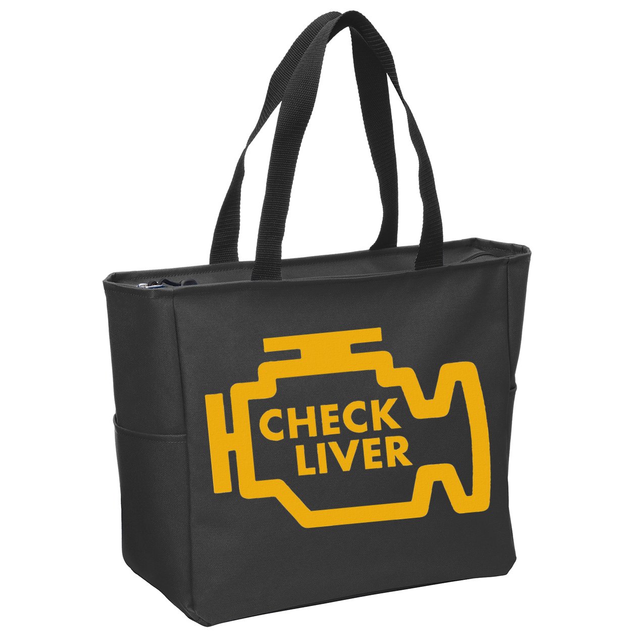 Check Liver Light Funny Drinking Zip Tote Bag
