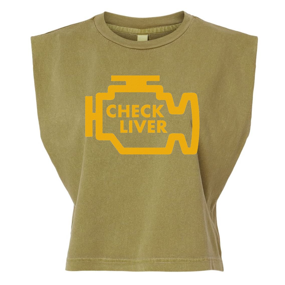 Check Liver Light Funny Drinking Garment-Dyed Women's Muscle Tee