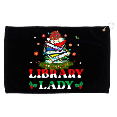 Christmas Library Lady Librarian Xmas Lights Books Gift Grommeted Golf Towel