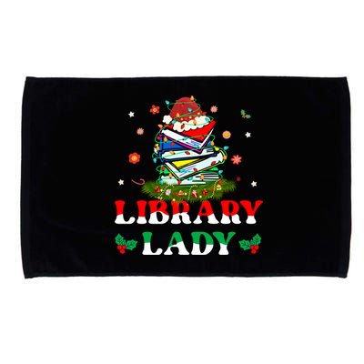 Christmas Library Lady Librarian Xmas Lights Books Gift Microfiber Hand Towel