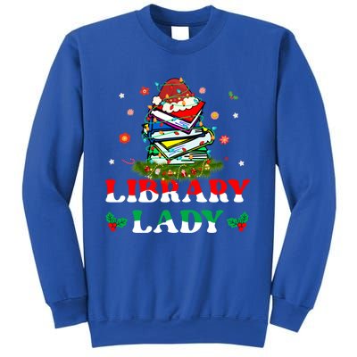 Christmas Library Lady Librarian Xmas Lights Books Gift Sweatshirt