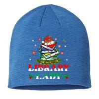 Christmas Library Lady Librarian Xmas Lights Books Gift Sustainable Beanie