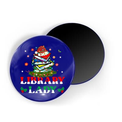 Christmas Library Lady Librarian Xmas Lights Books Gift Magnet