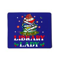 Christmas Library Lady Librarian Xmas Lights Books Gift Mousepad