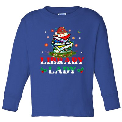 Christmas Library Lady Librarian Xmas Lights Books Gift Toddler Long Sleeve Shirt