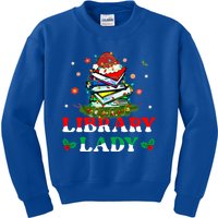 Christmas Library Lady Librarian Xmas Lights Books Gift Kids Sweatshirt