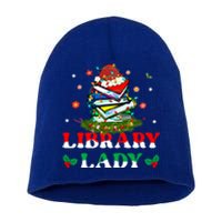 Christmas Library Lady Librarian Xmas Lights Books Gift Short Acrylic Beanie