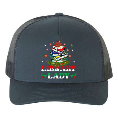 Christmas Library Lady Librarian Xmas Lights Books Gift Yupoong Adult 5-Panel Trucker Hat