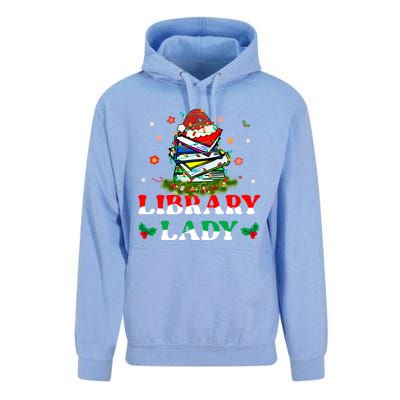 Christmas Library Lady Librarian Xmas Lights Books Gift Unisex Surf Hoodie