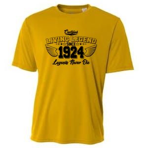 Certified Living Legend Since 1924 Legends Never Die 100th Birthday Wings Cooling Performance Crew T-Shirt