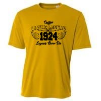 Certified Living Legend Since 1924 Legends Never Die 100th Birthday Wings Cooling Performance Crew T-Shirt