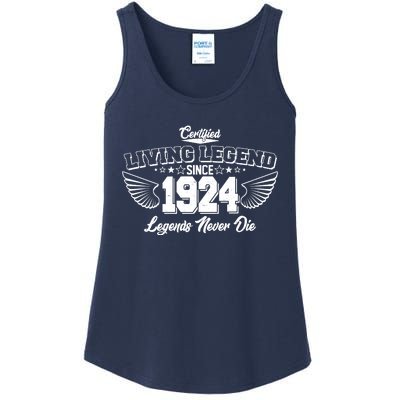 Certified Living Legend Since 1924 Legends Never Die 100th Birthday Wings Ladies Essential Tank