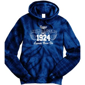 Certified Living Legend Since 1924 Legends Never Die 100th Birthday Wings Tie Dye Hoodie