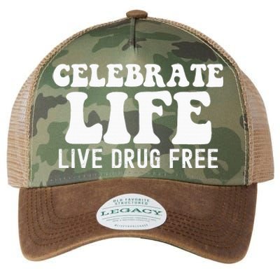 Celebrate Life Live Drug Free Red Band Week Awareness Legacy Tie Dye Trucker Hat