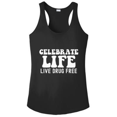 Celebrate Life Live Drug Free Red Band Week Awareness Ladies PosiCharge Competitor Racerback Tank