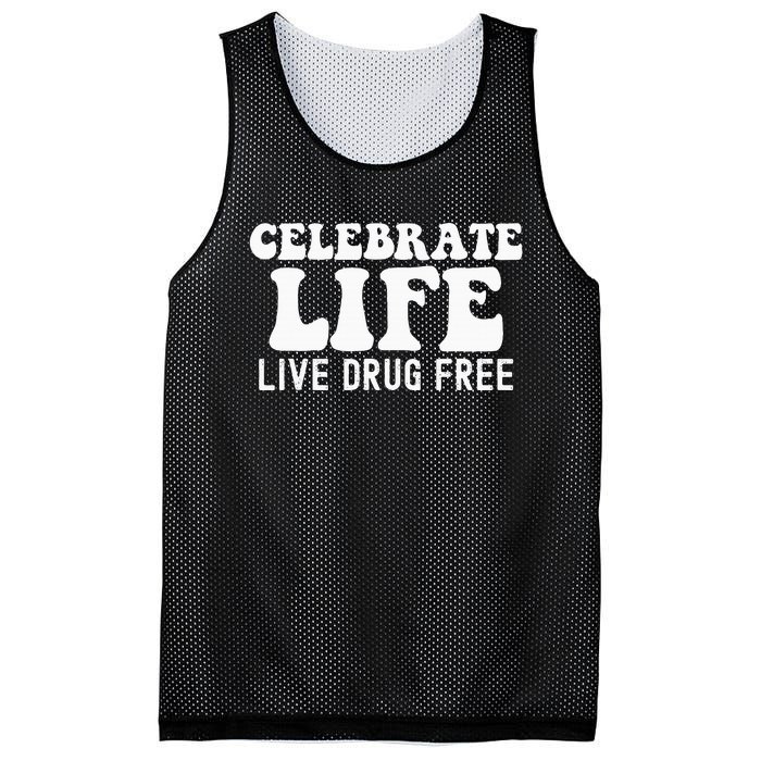 Celebrate Life Live Drug Free Red Band Week Awareness Mesh Reversible Basketball Jersey Tank