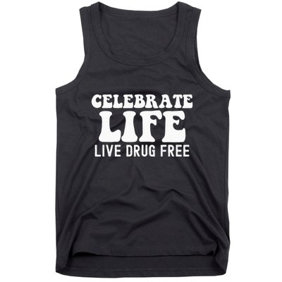 Celebrate Life Live Drug Free Red Band Week Awareness Tank Top