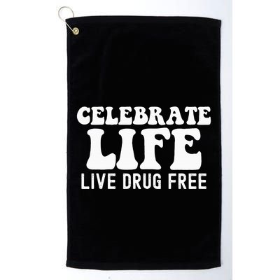 Celebrate Life Live Drug Free Red Band Week Awareness Golf Towel