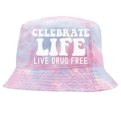 Celebrate Life Live Drug Free Red Band Week Awareness Tie-Dyed Bucket Hat