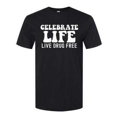 Celebrate Life Live Drug Free Red Band Week Awareness Softstyle CVC T-Shirt