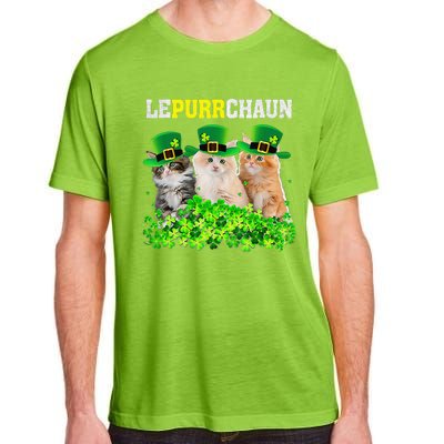 Cute Lepurrchaun Leprechaun Cat Lover Saint Patrick's Day Cute Adult ChromaSoft Performance T-Shirt