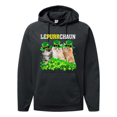 Cute Lepurrchaun Leprechaun Cat Lover Saint Patrick's Day Cute Performance Fleece Hoodie