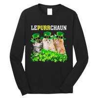 Cute Lepurrchaun Leprechaun Cat Lover Saint Patrick's Day Cute Long Sleeve Shirt