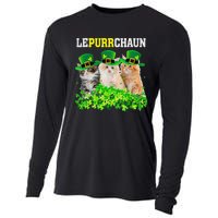 Cute Lepurrchaun Leprechaun Cat Lover Saint Patrick's Day Cute Cooling Performance Long Sleeve Crew