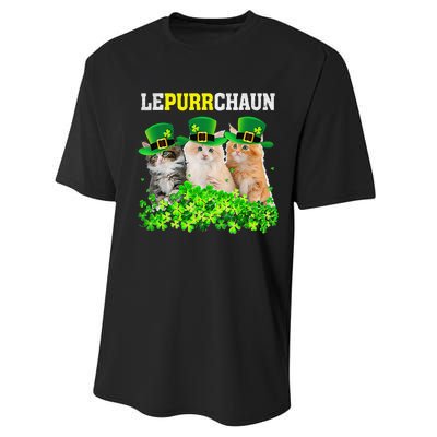 Cute Lepurrchaun Leprechaun Cat Lover Saint Patrick's Day Cute Performance Sprint T-Shirt