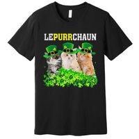 Cute Lepurrchaun Leprechaun Cat Lover Saint Patrick's Day Cute Premium T-Shirt