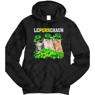 Cute Lepurrchaun Leprechaun Cat Lover Saint Patrick's Day Cute Tie Dye Hoodie