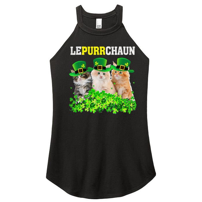 Cute Lepurrchaun Leprechaun Cat Lover Saint Patrick's Day Cute Women’s Perfect Tri Rocker Tank