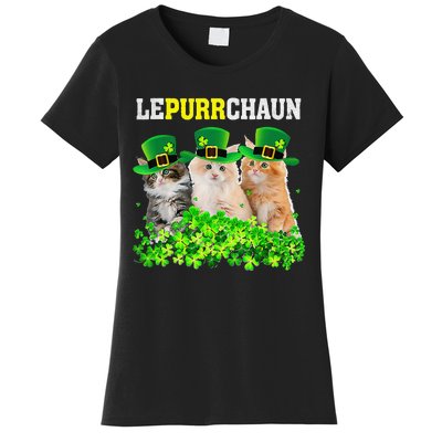 Cute Lepurrchaun Leprechaun Cat Lover Saint Patrick's Day Cute Women's T-Shirt