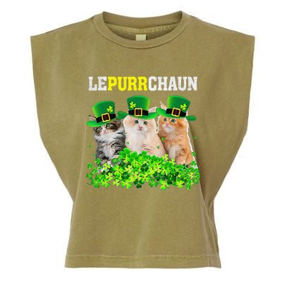 Cute Lepurrchaun Leprechaun Cat Lover Saint Patrick's Day Cute Garment-Dyed Women's Muscle Tee