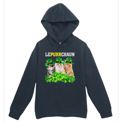 Cute Lepurrchaun Leprechaun Cat Lover Saint Patrick's Day Cute Urban Pullover Hoodie