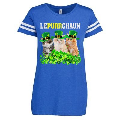 Cute Lepurrchaun Leprechaun Cat Lover Saint Patrick's Day Cute Enza Ladies Jersey Football T-Shirt