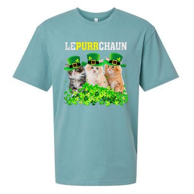 Cute Lepurrchaun Leprechaun Cat Lover Saint Patrick's Day Cute Sueded Cloud Jersey T-Shirt