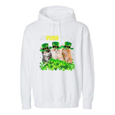 Cute Lepurrchaun Leprechaun Cat Lover Saint Patrick's Day Cute Garment-Dyed Fleece Hoodie