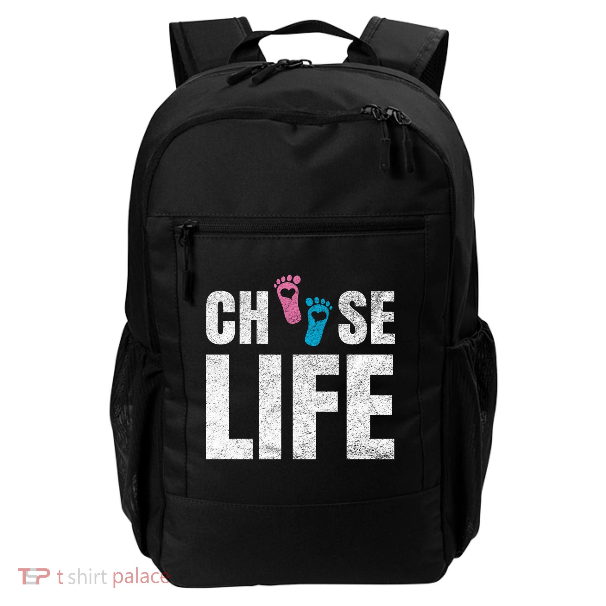 Choose Life Life Freedom Saying Mama Dad Foot Spures Gift Backpack