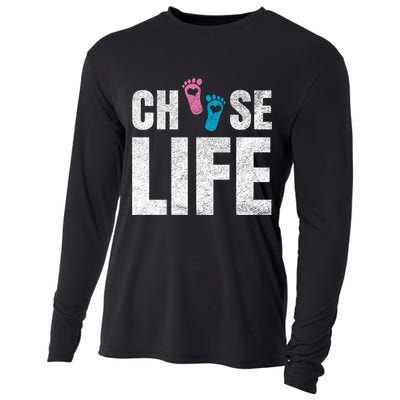 Choose Life Life Freedom Saying Mama Dad Foot Spures Gift Cooling Performance Long Sleeve Crew