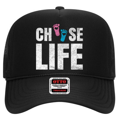 Choose Life Life Freedom Saying Mama Dad Foot Spures Gift Trucker Hat