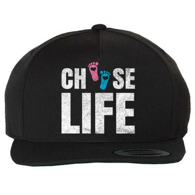 Choose Life Life Freedom Saying Mama Dad Foot Spures Gift Wool Snapback Cap