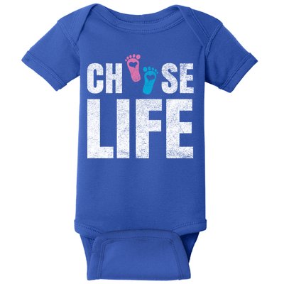 Choose Life Life Freedom Saying Mama Dad Foot Spures Gift Baby Bodysuit