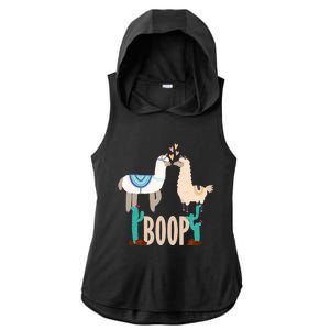 Cute Llama Love Boop Valentines Day Playful Gift Ladies PosiCharge Tri-Blend Wicking Draft Hoodie Tank