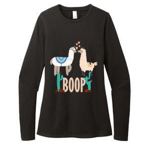 Cute Llama Love Boop Valentines Day Playful Gift Womens CVC Long Sleeve Shirt