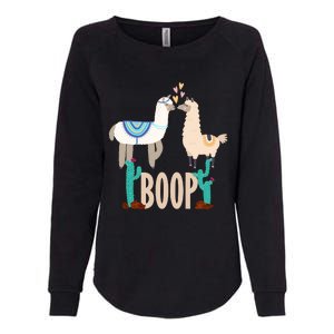 Cute Llama Love Boop Valentines Day Playful Gift Womens California Wash Sweatshirt