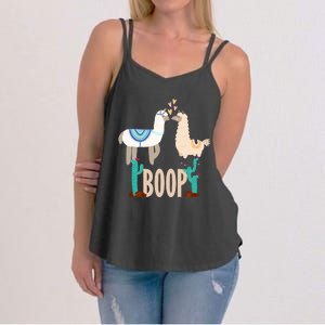 Cute Llama Love Boop Valentines Day Playful Gift Women's Strappy Tank